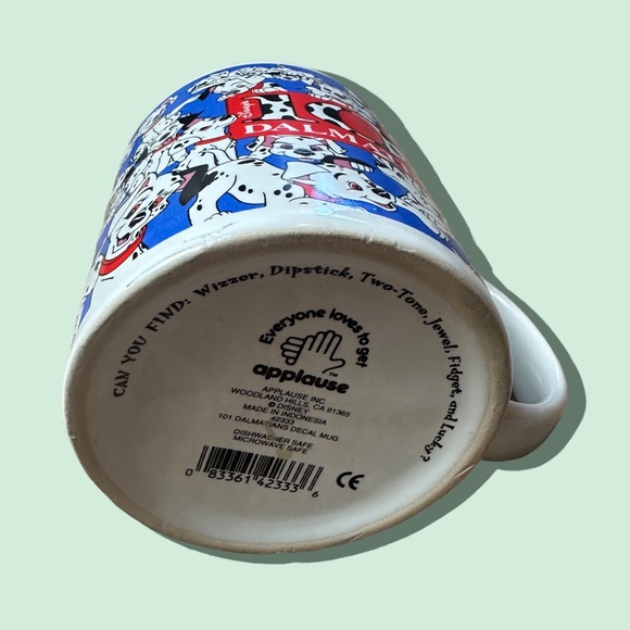 Vintage Disney Applause 101 Dalmations Coffee Cup All Over Dogs Puppies Graphic - Picture 7 of 7